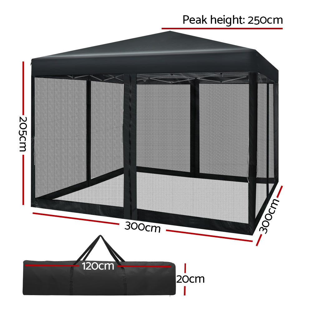 instahut-gazebo-pop-up-marquee-3x3-wedding-side-mesh-wall-outdoor-gazebos-black