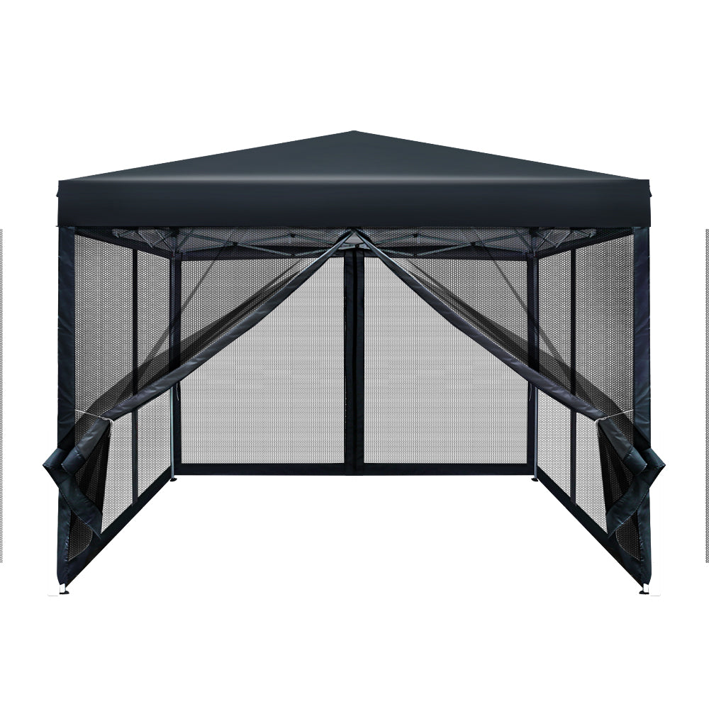 instahut-gazebo-pop-up-marquee-3x3-wedding-side-mesh-wall-outdoor-gazebos-black