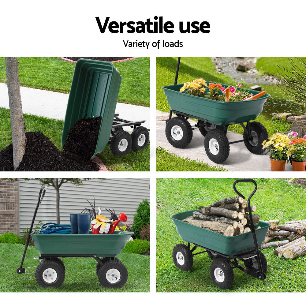 gardeon-75l-garden-dump-cart-green