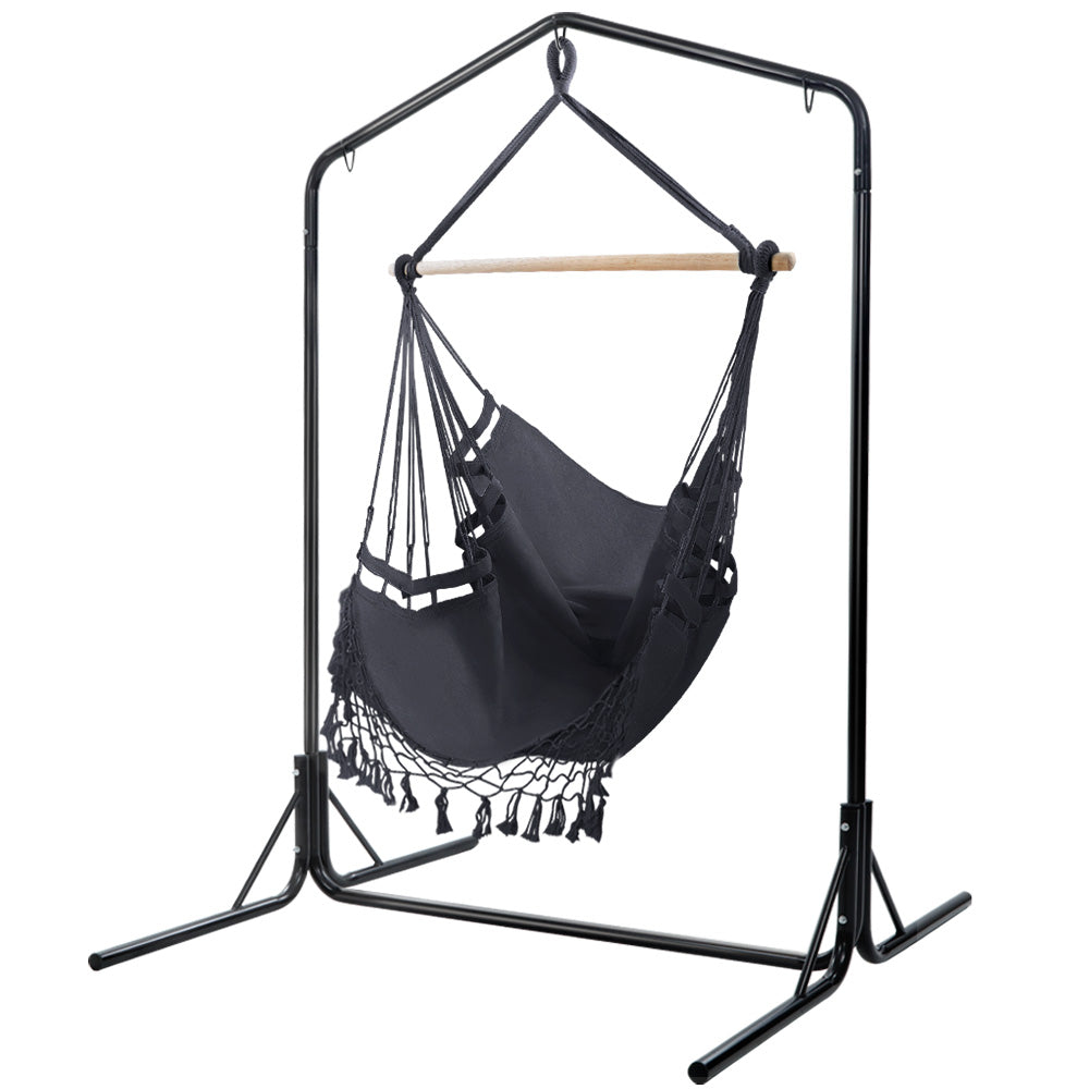 gardeon-outdoor-hammock-chair-with-stand-tassel-hanging-rope-hammocks-grey