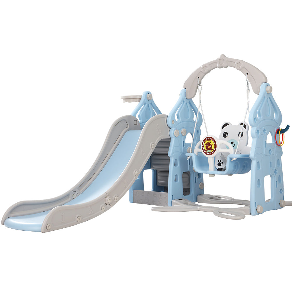 keezi-kids-170cm-slide-and-swing-set-playground-basketball-hoop-ring-outdoor-toys-blue