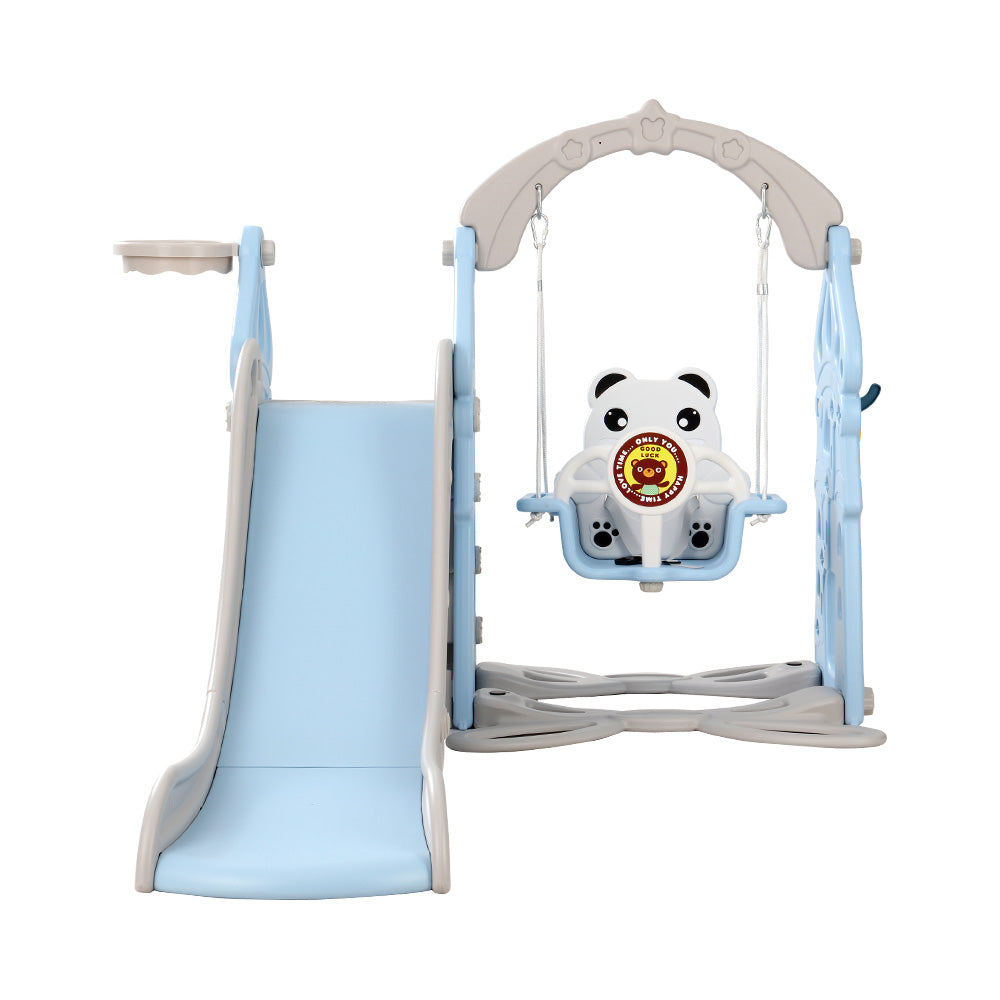 keezi-kids-170cm-slide-and-swing-set-playground-basketball-hoop-ring-outdoor-toys-blue