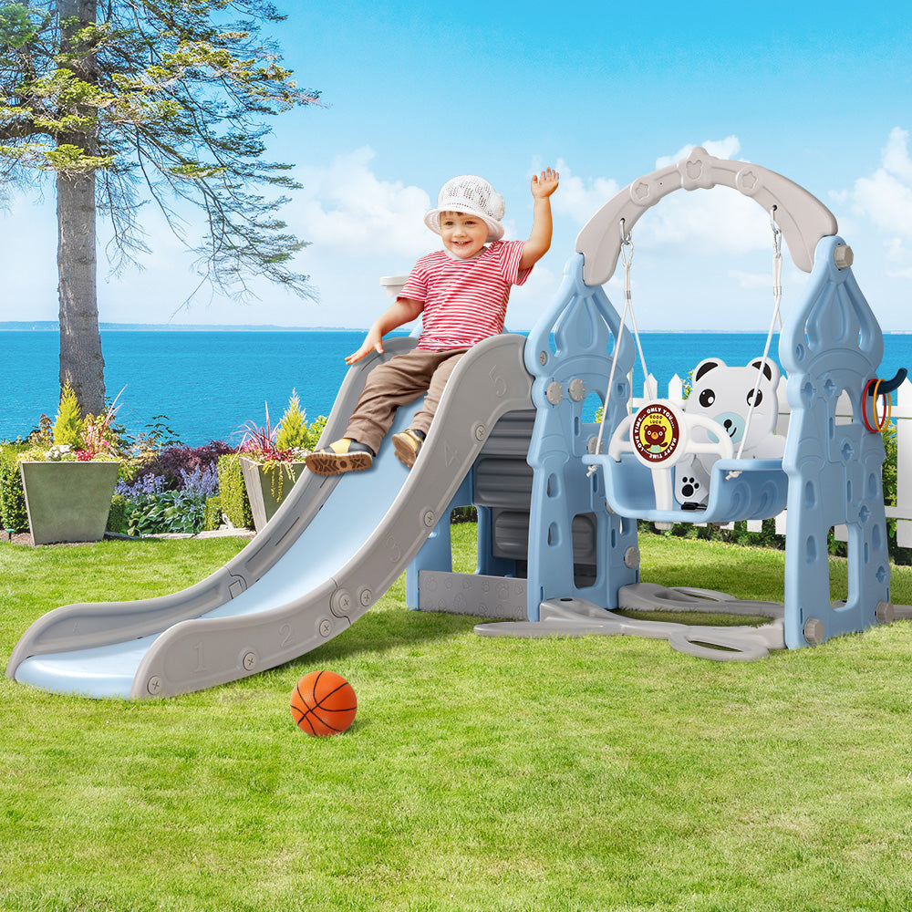 keezi-kids-170cm-slide-and-swing-set-playground-basketball-hoop-ring-outdoor-toys-blue