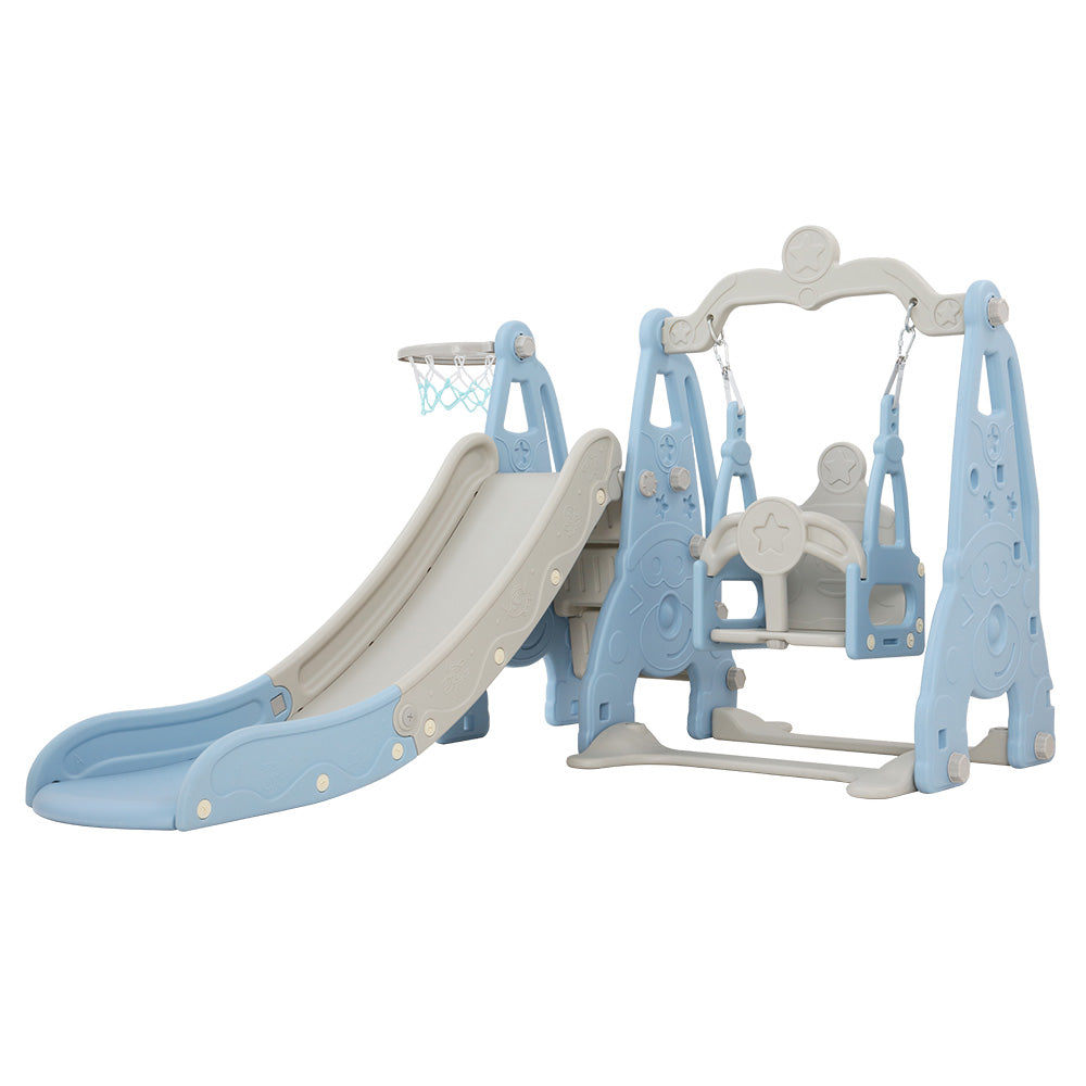 keezi-kids-slide-170cm-extra-long-swing-basketball-hoop-toddlers-playset-blue