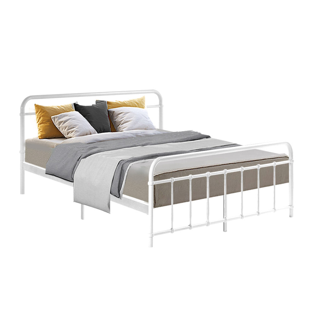 artiss-leo-metal-bed-frame-queen-white