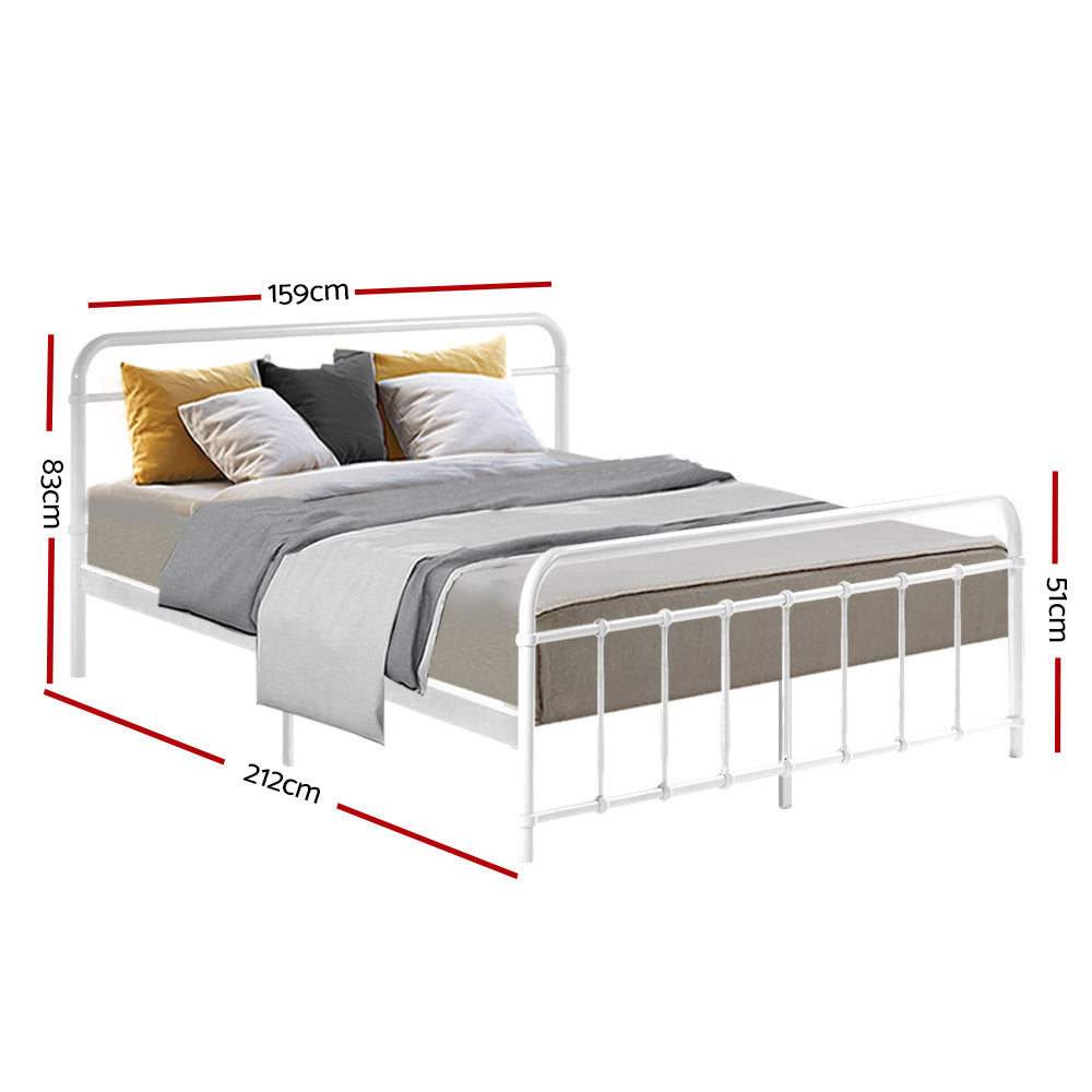 artiss-leo-metal-bed-frame-queen-white