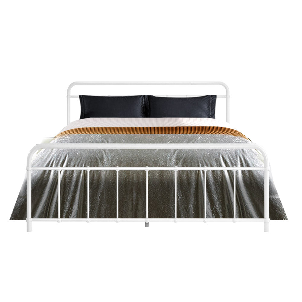 artiss-leo-metal-bed-frame-queen-white