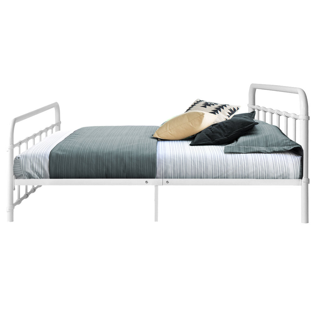 artiss-leo-metal-bed-frame-queen-white