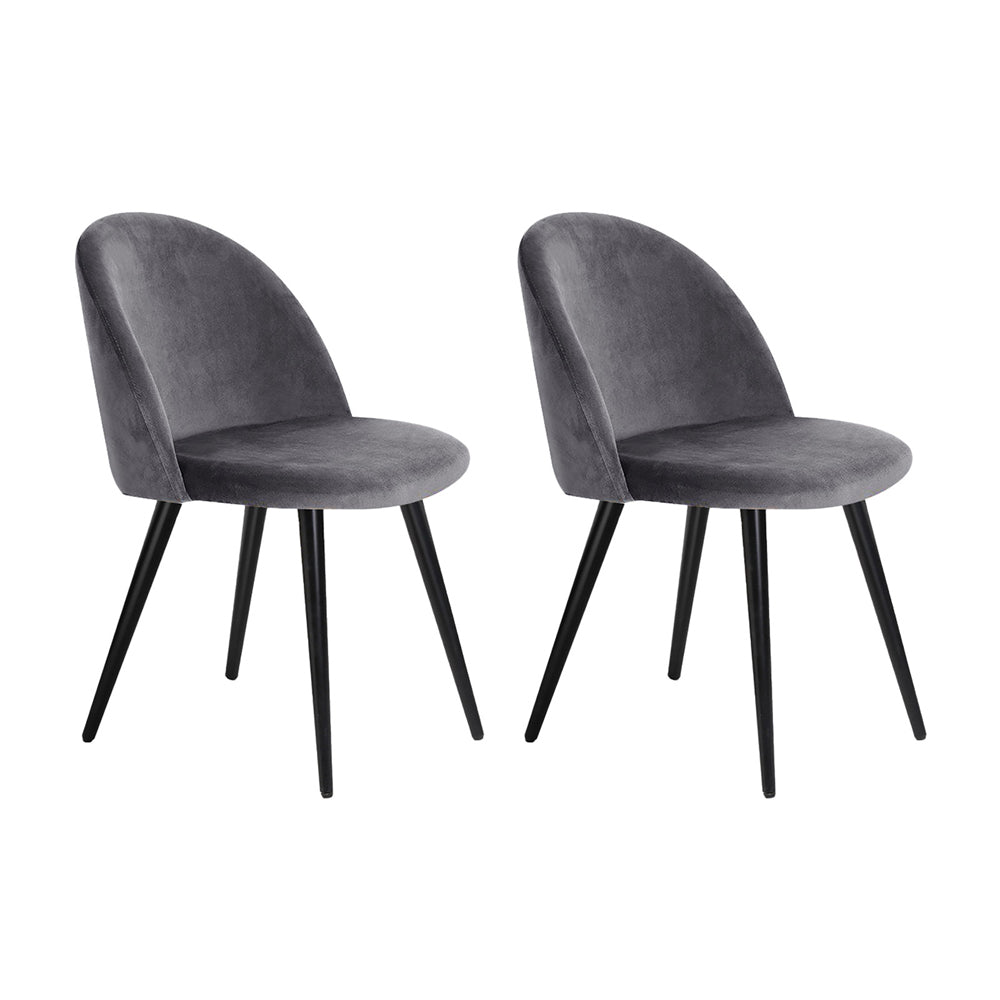 artiss-set-of-2-velvet-modern-dining-chair-dark-grey