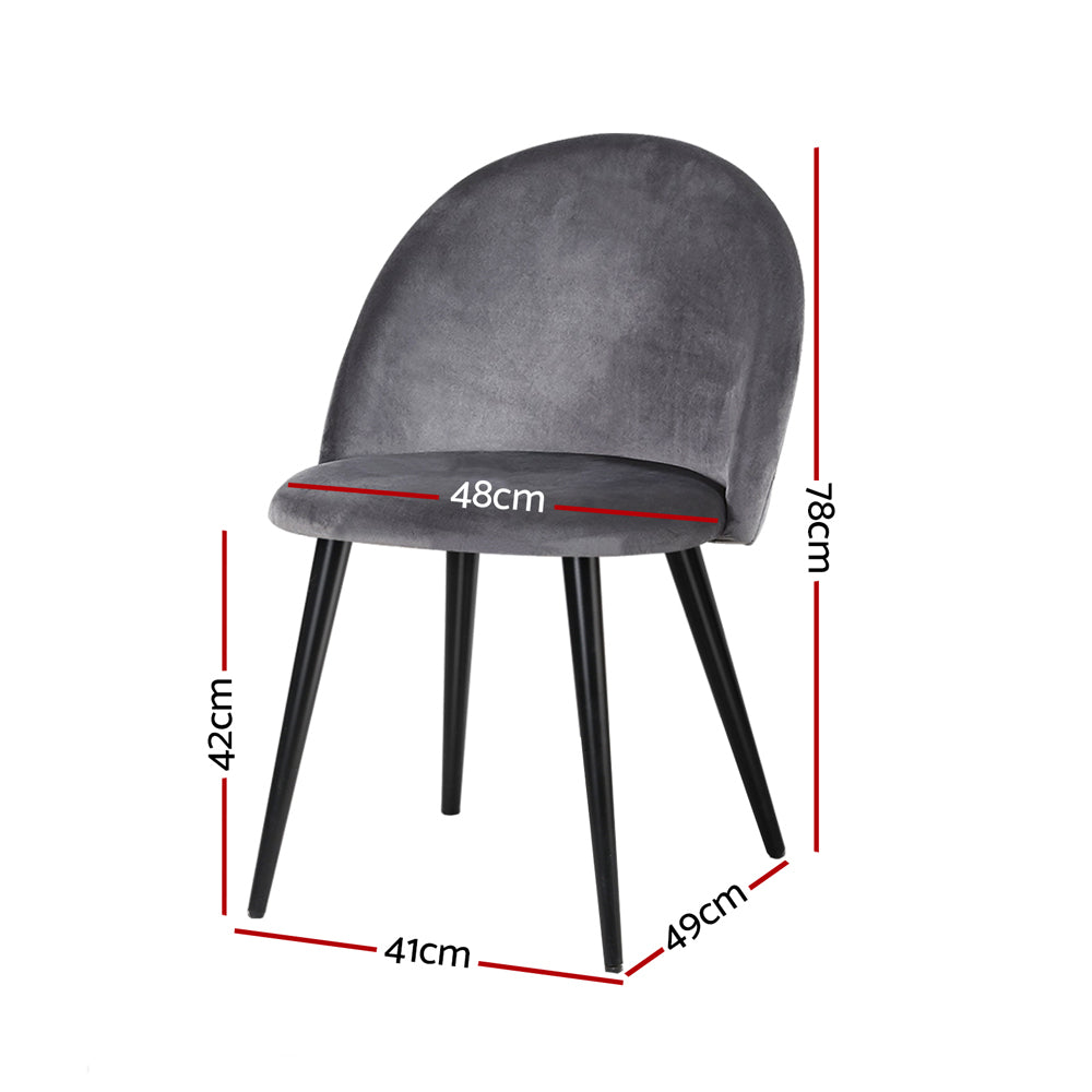 artiss-set-of-2-velvet-modern-dining-chair-dark-grey