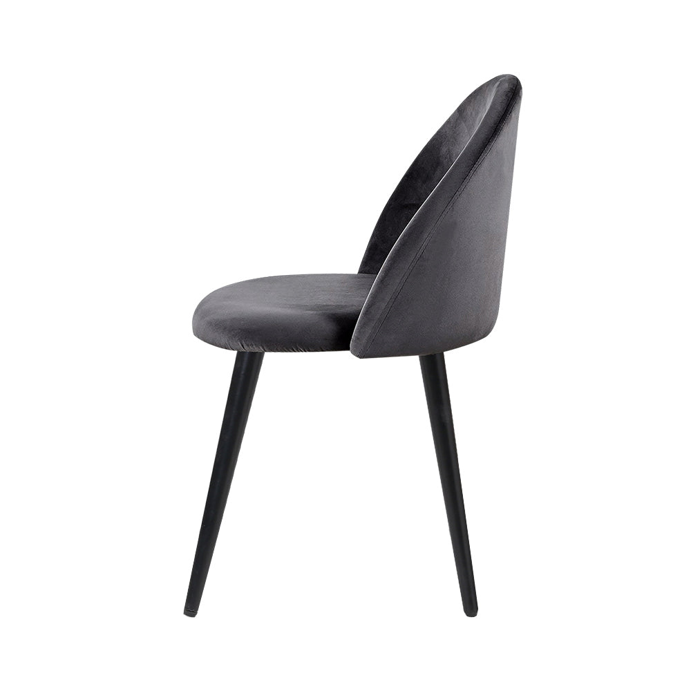 artiss-set-of-2-velvet-modern-dining-chair-dark-grey