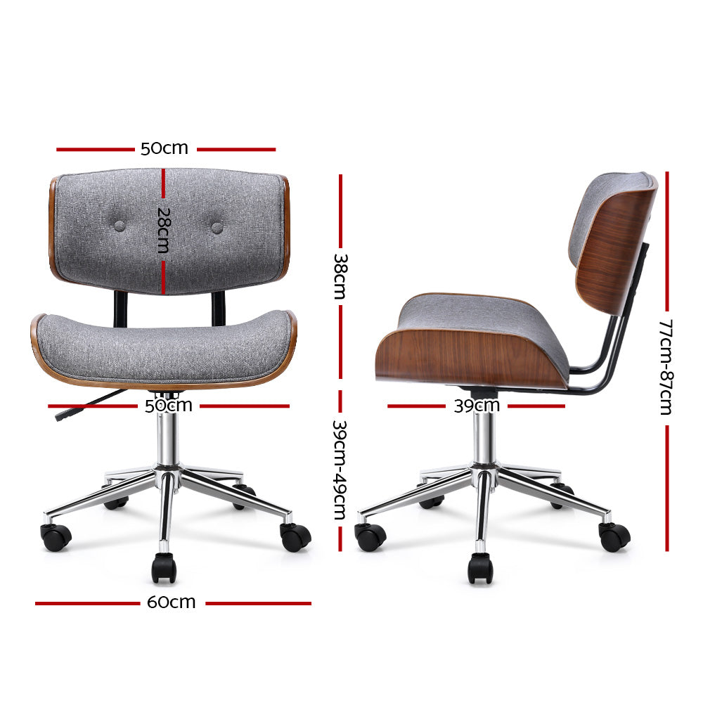 artiss-wooden-fabric-office-chair-grey