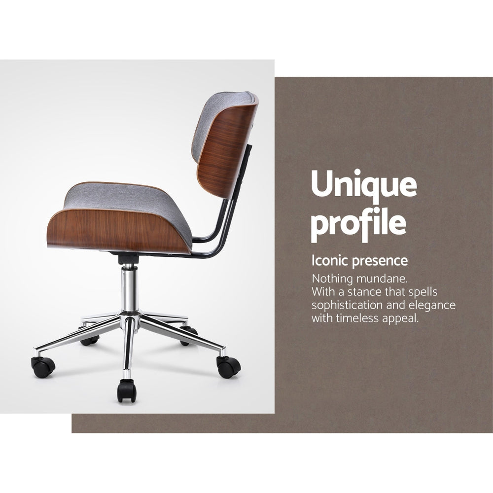 artiss-wooden-fabric-office-chair-grey