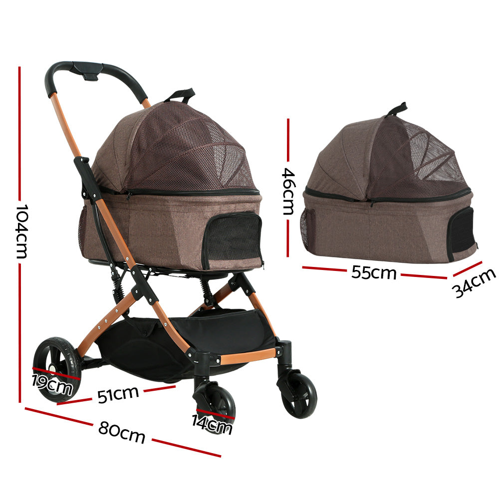 i-pet-pet-stroller-dog-pram-large-cat-carrier-travel-pushchair-foldable-4-wheels