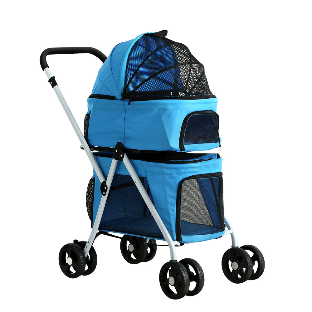 i-pet-pet-stroller-dog-pram-large-cat-carrier-travel-foldable-4-wheels-double