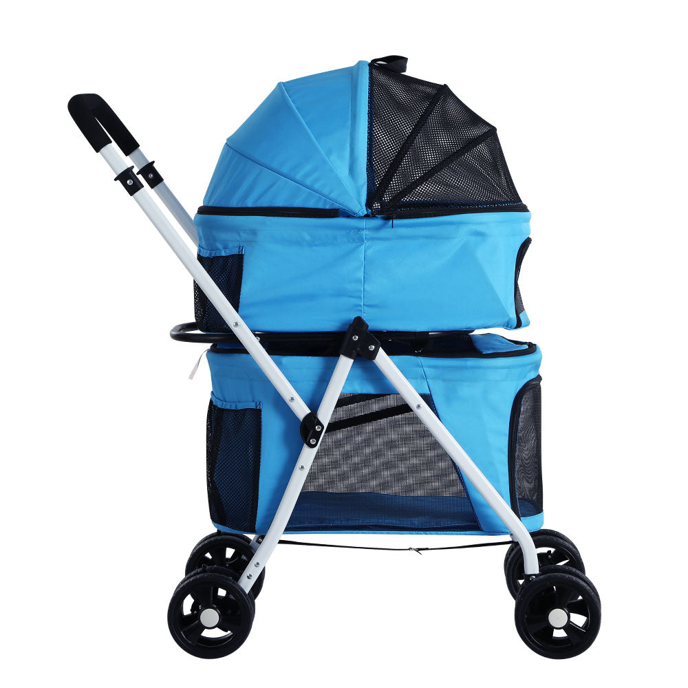 i-pet-pet-stroller-dog-pram-large-cat-carrier-travel-foldable-4-wheels-double