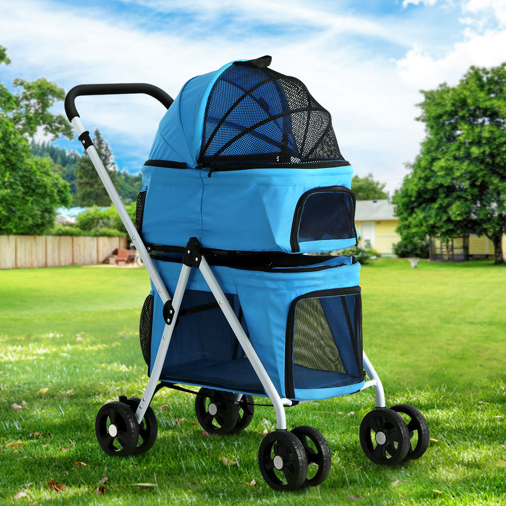 i-pet-pet-stroller-dog-pram-large-cat-carrier-travel-foldable-4-wheels-double