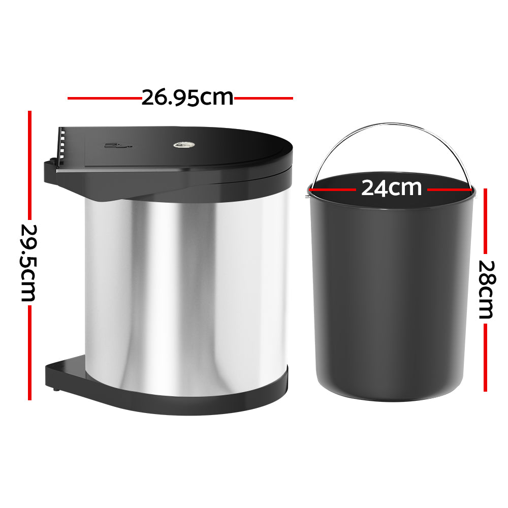 cefito-kitchen-swing-out-pull-out-bin-stainless-steel-garbage-rubbish-can-12l