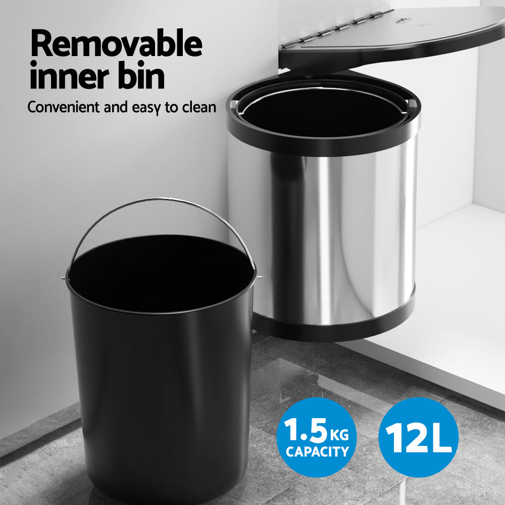 cefito-kitchen-swing-out-pull-out-bin-stainless-steel-garbage-rubbish-can-12l