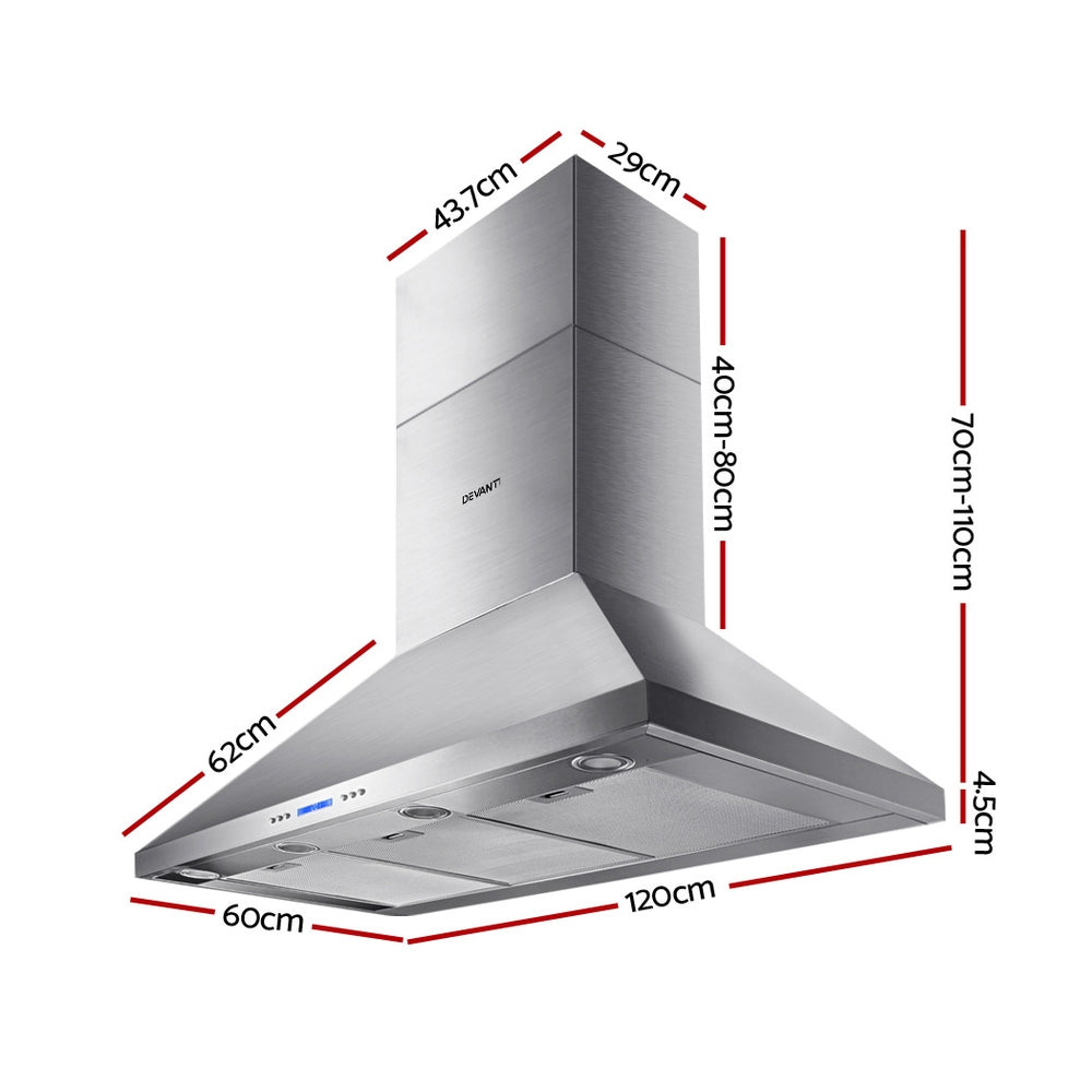 Devanti 1200mm Range Hood 120cm BBQ Commercial Rangehood