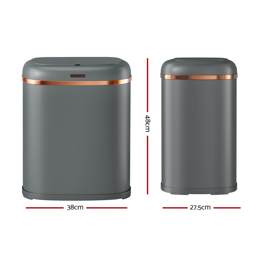 Devanti 38L Motion Sensor Bin Rubbish Automatic Grey