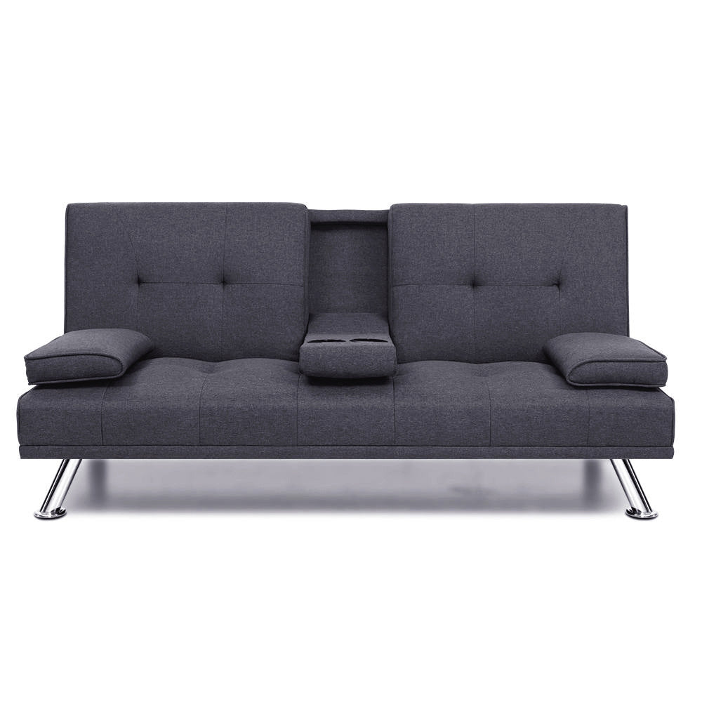 artiss-linen-fabric-3-seater-sofa-bed-recliner-lounge-couch-cup-holder-futon-dark-grey