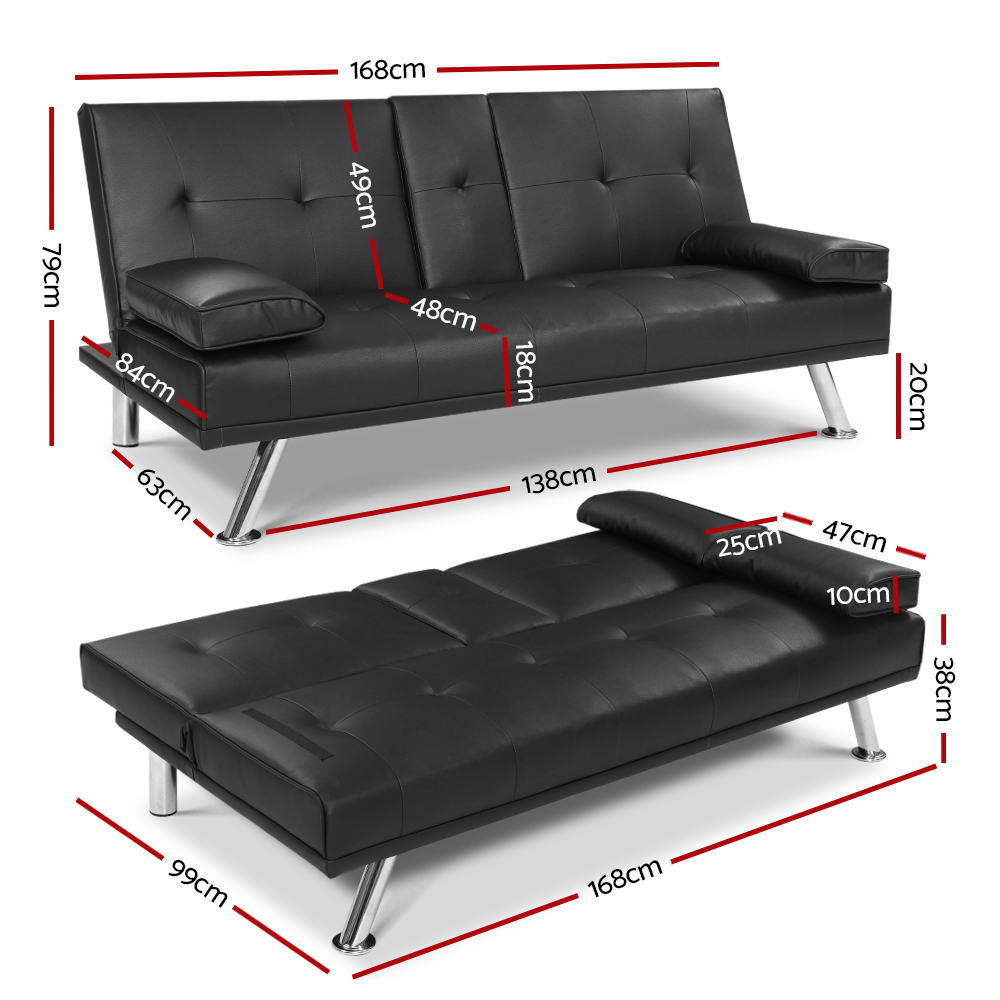 artiss-sofa-bed-lounge-futon-couch-3-seater-leather-cup-holder-recliner