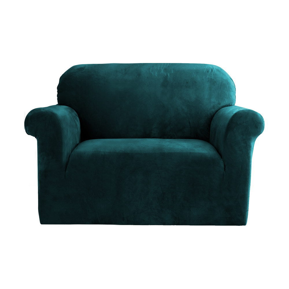 artiss-velvet-sofa-cover-plush-couch-cover-lounge-slipcover-1-seater-agate-green