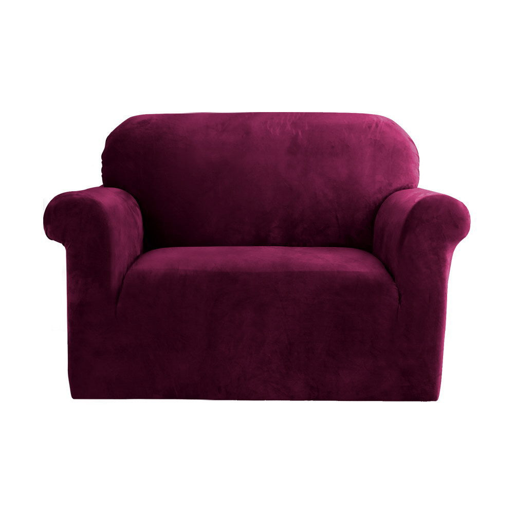 artiss-velvet-sofa-cover-plush-couch-cover-lounge-slipcover-1-seater-ruby-red