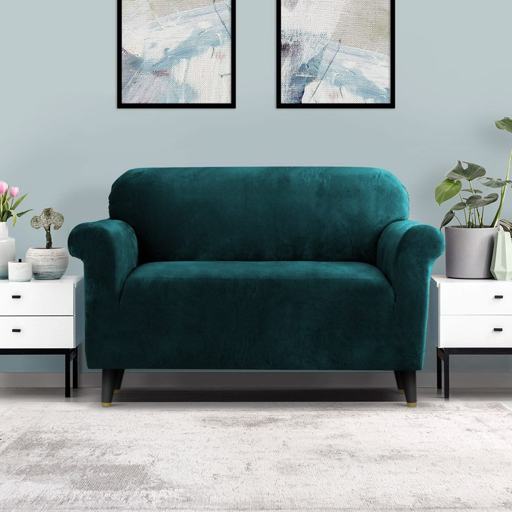 artiss-velvet-sofa-cover-plush-couch-cover-lounge-slipcover-2-seater-agate-green