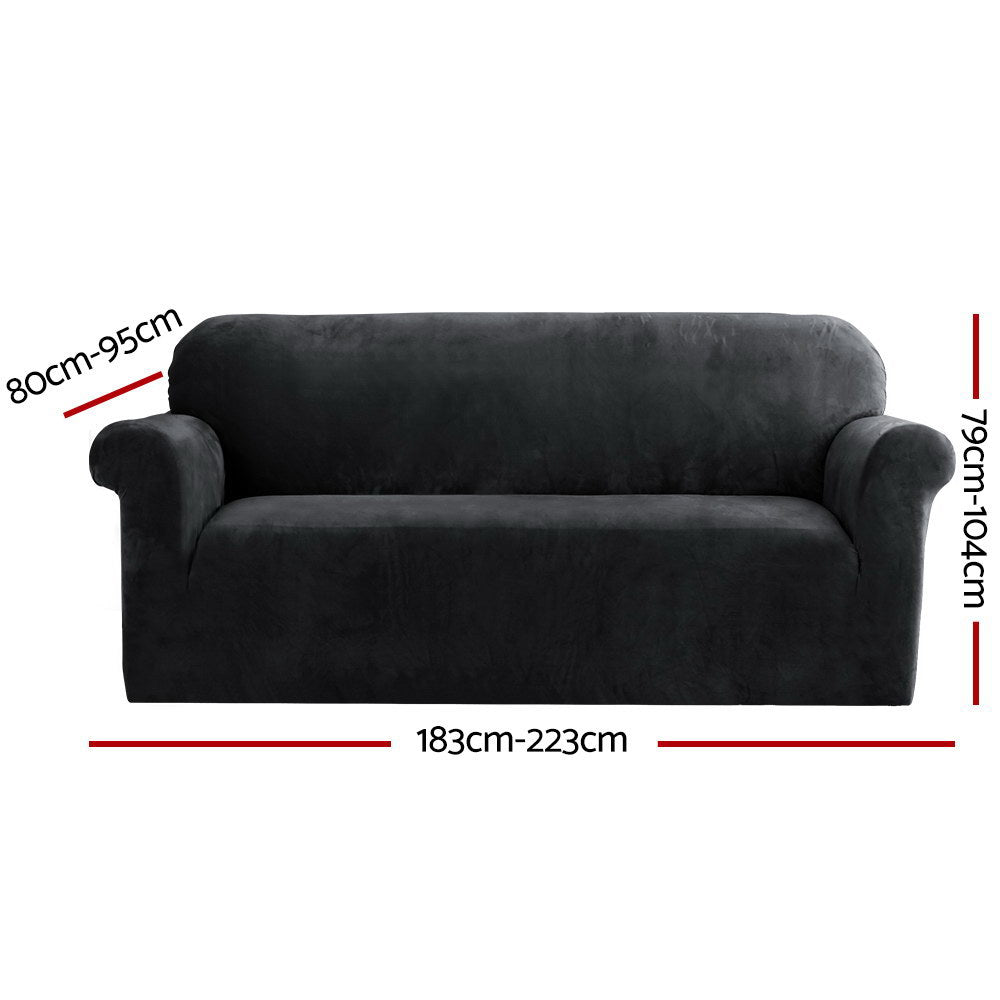 artiss-velvet-sofa-cover-plush-couch-cover-lounge-slipcover-3-seater-black