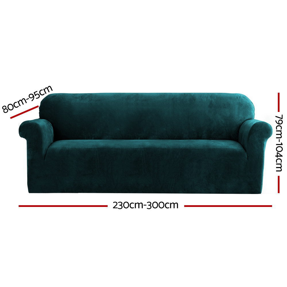 artiss-velvet-sofa-cover-plush-couch-cover-lounge-slipcover-4-seater-agate-green