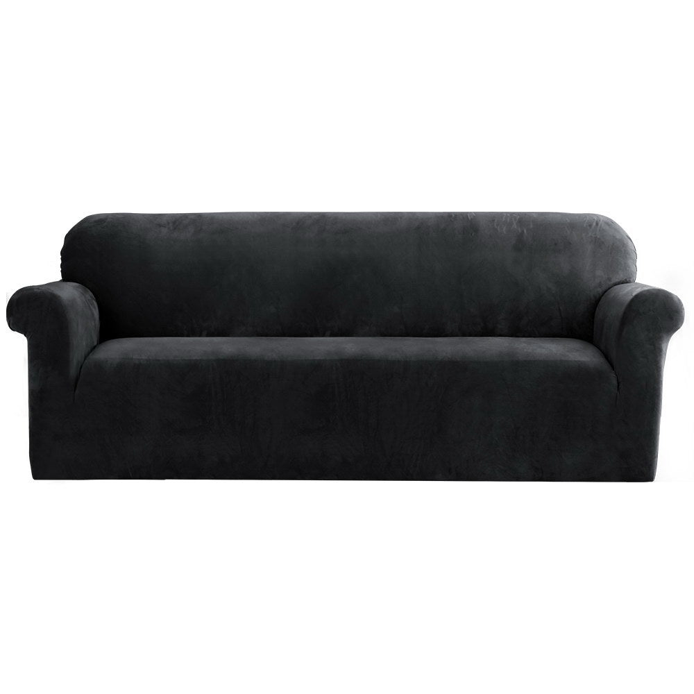 artiss-velvet-sofa-cover-plush-couch-cover-lounge-slipcover-4-seater-black