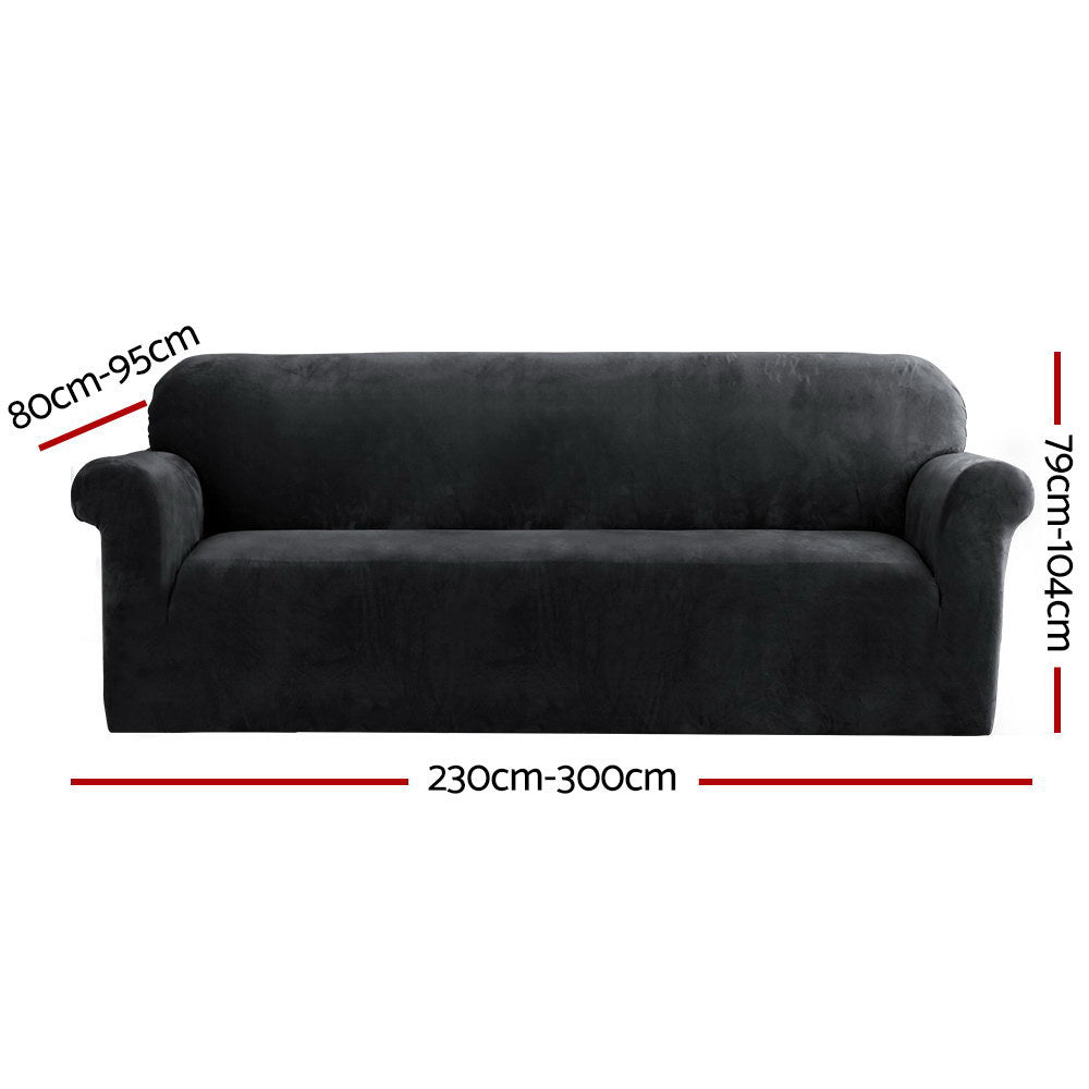 artiss-velvet-sofa-cover-plush-couch-cover-lounge-slipcover-4-seater-black