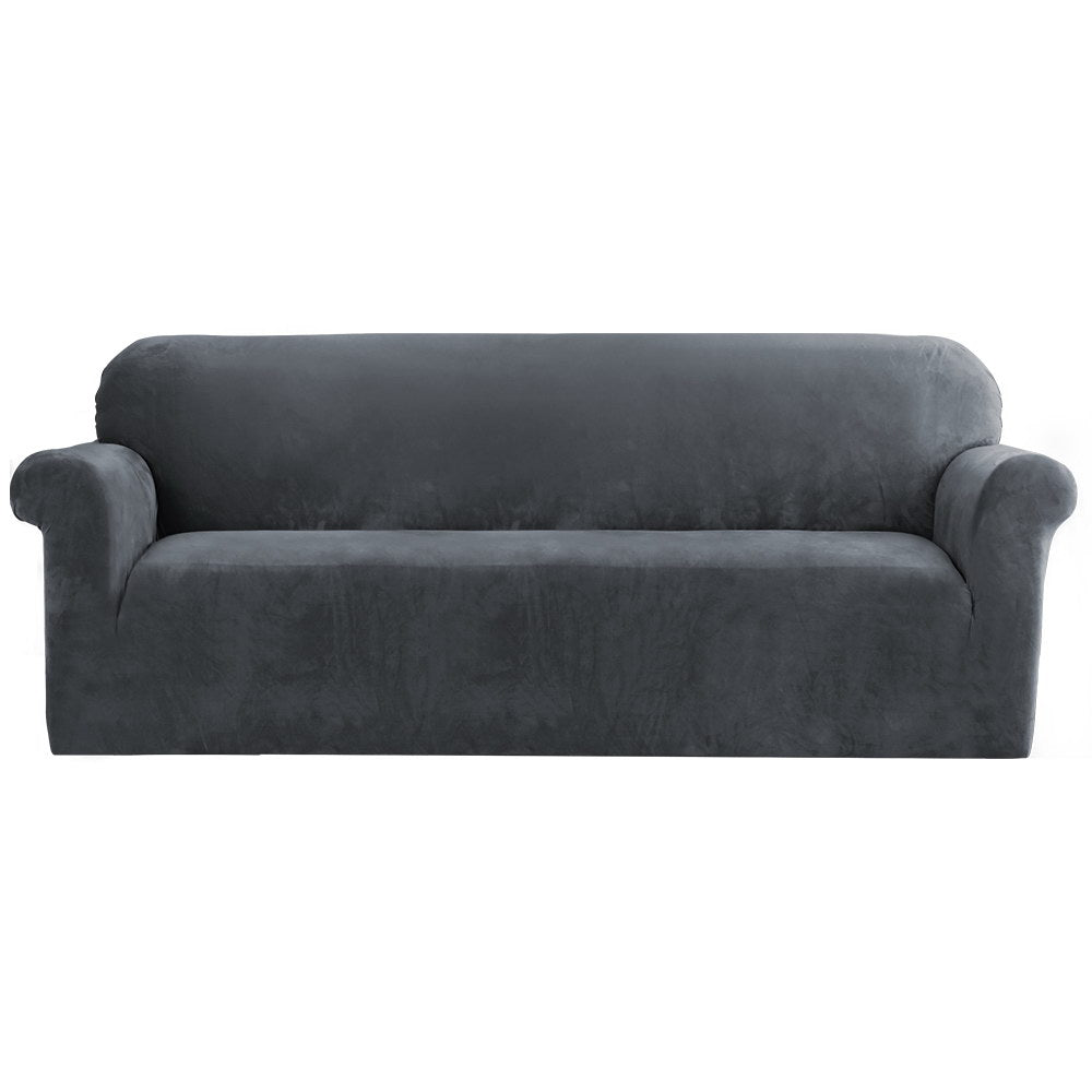 artiss-velvet-sofa-cover-plush-couch-cover-lounge-slipcover-4-seater-grey