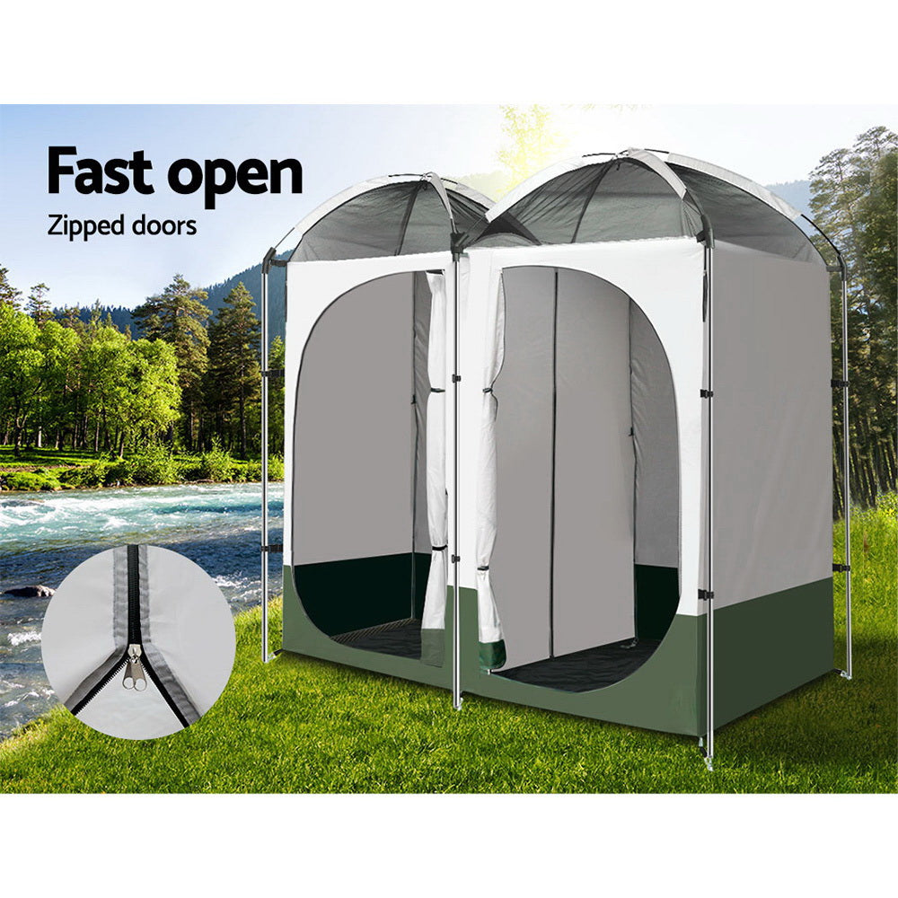 weisshorn-double-camping-shower-toilet-tent-outdoor-portable-change-room-green