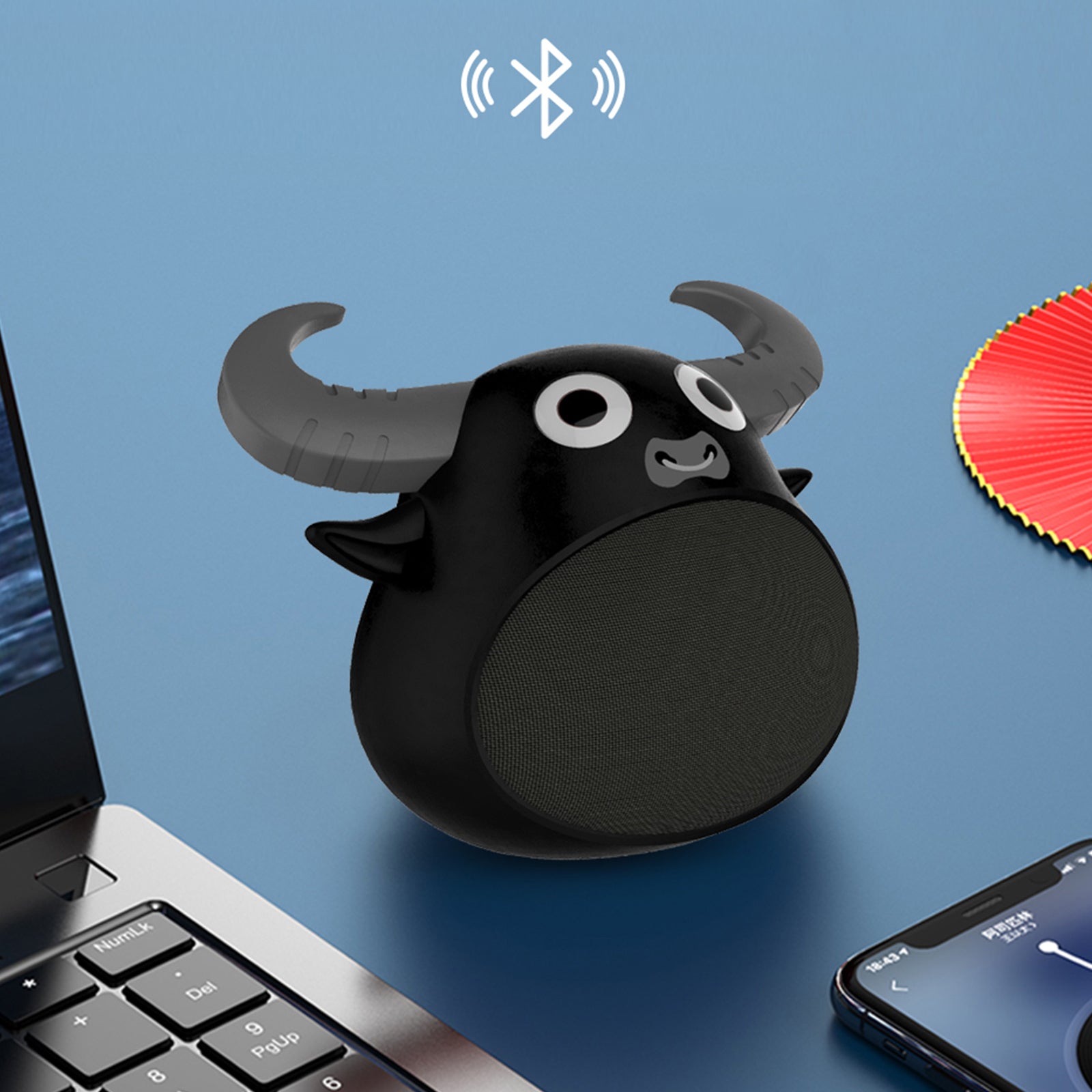 fitsmart-bluetooth-animal-face-speaker-portable-wireless-stereo-sound-black