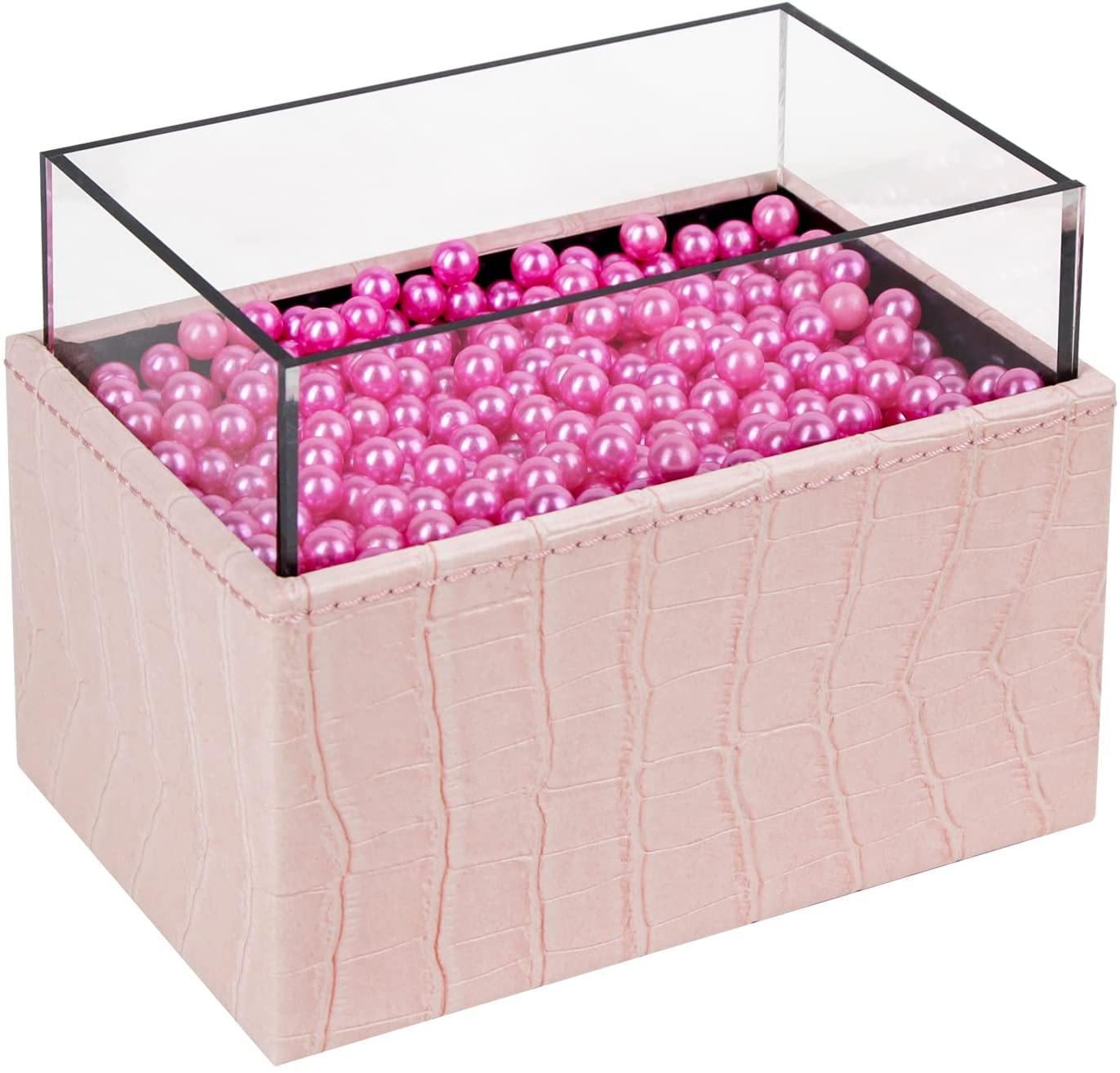 leather-makeup-brush-cosmetic-organiser-storage-box-with-pink-pearls-and-acrylic-cover-pink