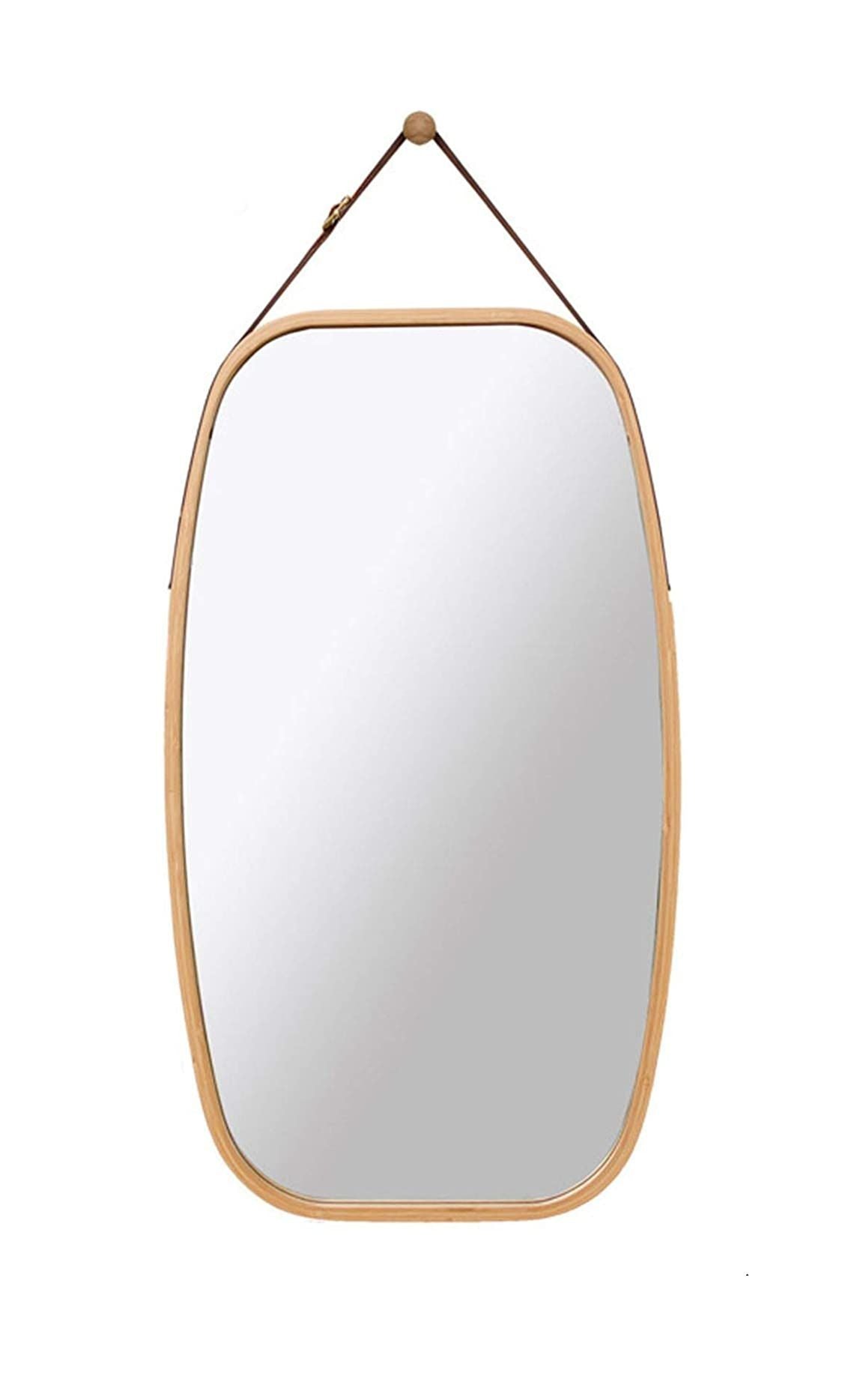 hanging-full-length-wall-mirror-solid-bamboo-frame-and-adjustable-leather-strap-for-bathroom-and-bedroom