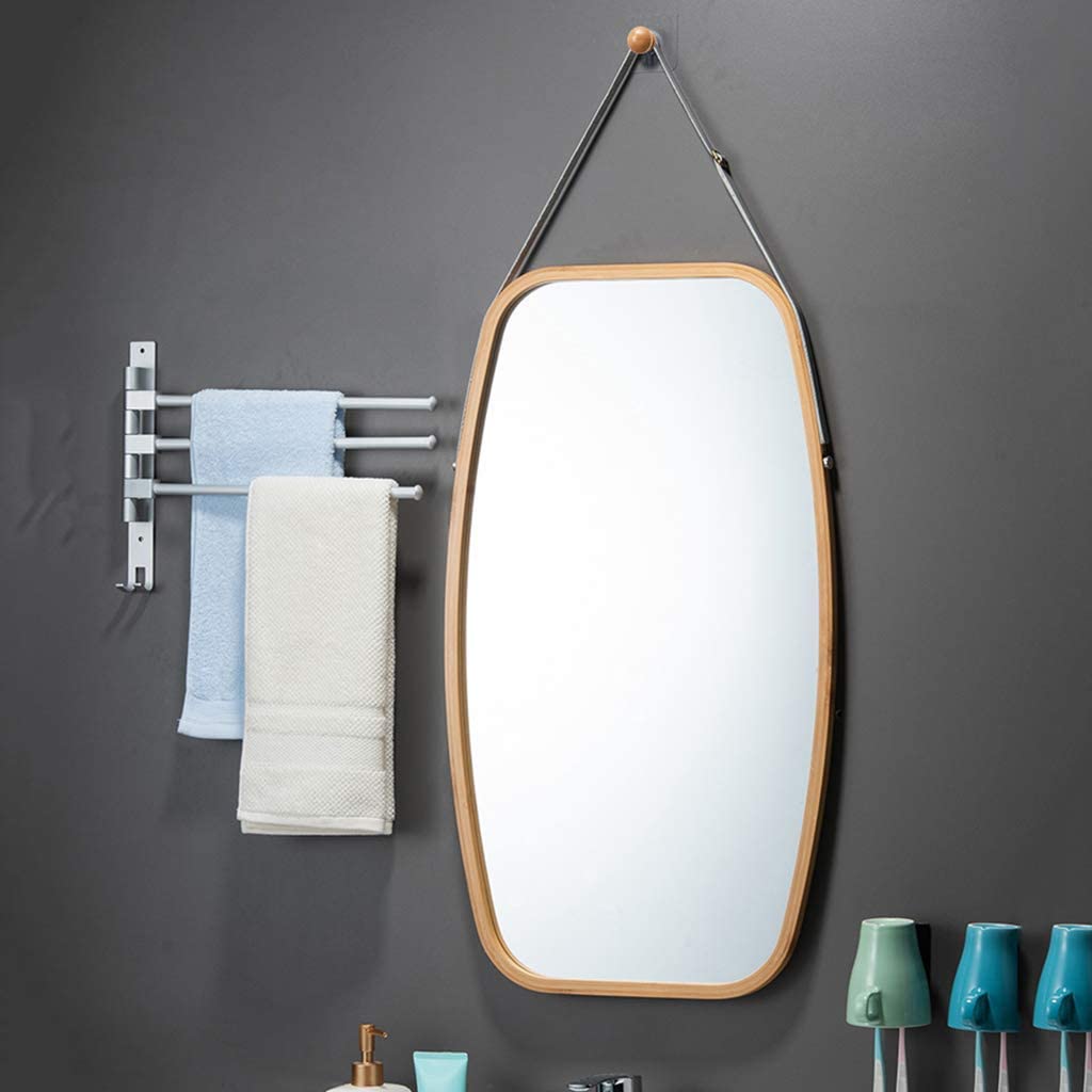 hanging-full-length-wall-mirror-solid-bamboo-frame-and-adjustable-leather-strap-for-bathroom-and-bedroom