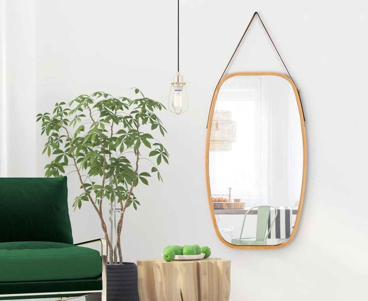 hanging-full-length-wall-mirror-solid-bamboo-frame-and-adjustable-leather-strap-for-bathroom-and-bedroom