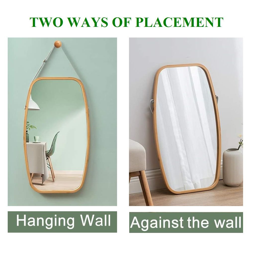 hanging-full-length-wall-mirror-solid-bamboo-frame-and-adjustable-leather-strap-for-bathroom-and-bedroom