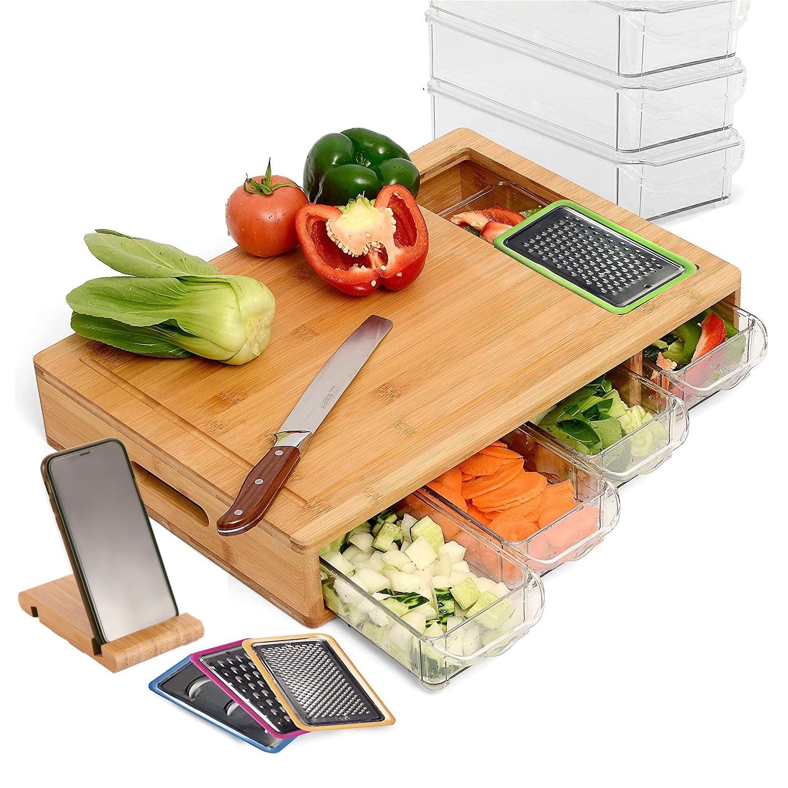 large-bamboo-cutting-board-and-4-containers-with-mobile-holder-gift-included-for-home-kitchen