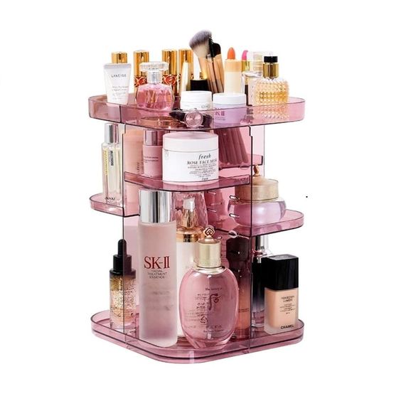 360-rotating-large-capacity-makeup-organizer-for-bedroom-and-bathroom-pink