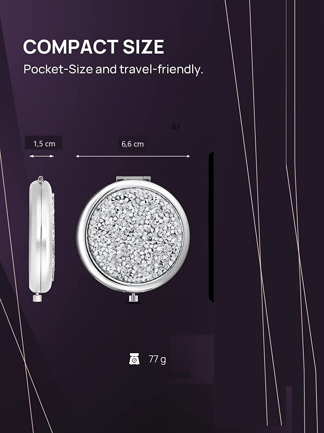 mini-mix-diamond-1x-2x-magnifying-round-metal-pocket-makeup-mirror-silver