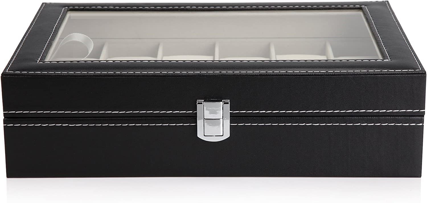 black-pu-leather-watch-organizer-display-storage-box-cases-for-men-women-12-slots