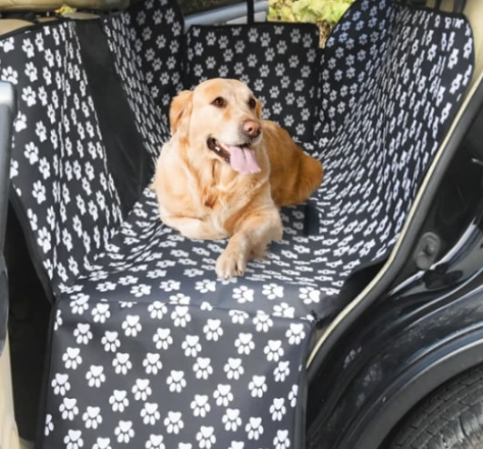 waterproof-pet-car-seat-cover-hammock-black-with-mesh-window