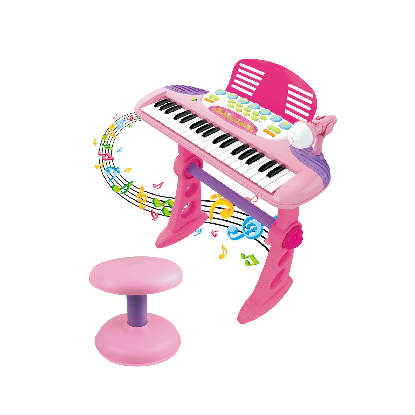 Children's Electronic Keyboard with Stand (Pink)