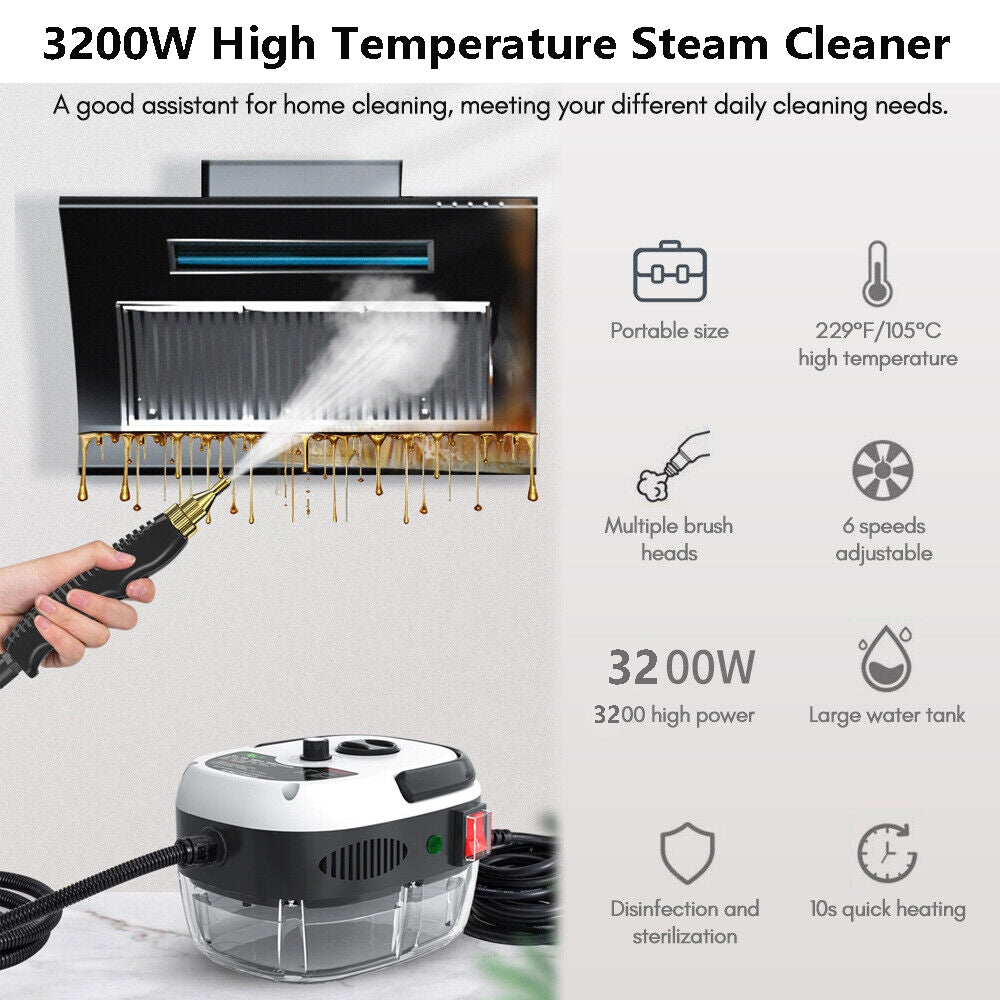 3200W Steam Cleaner White or Red