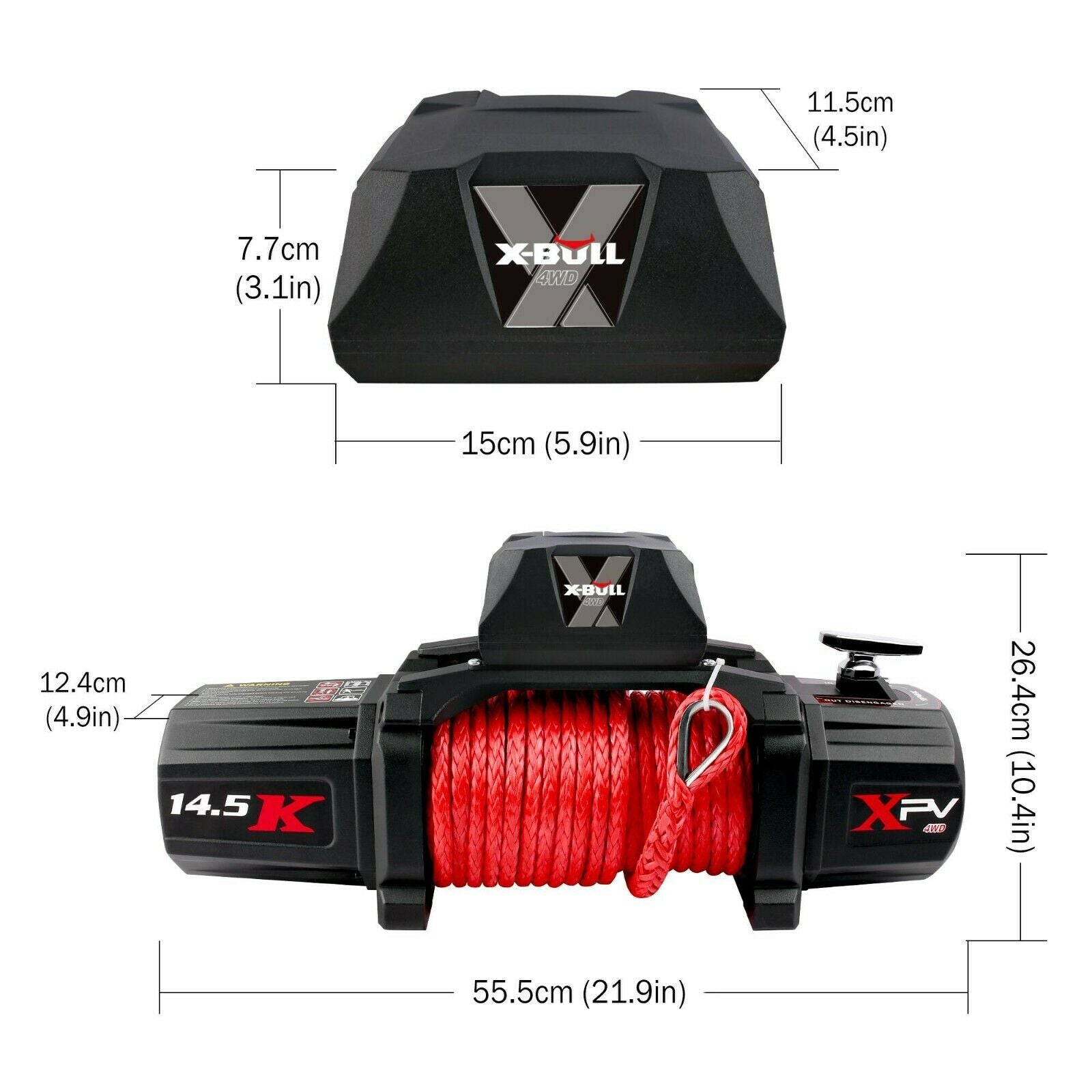 x-bull-electric-winch-12v-synthetic-rope-wireless-14500lb-remote-4x4-4wd-boat